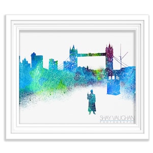 Doctor Who Print ,Doctor Who Watercolor, Doctor Who, Skyline, Doctor Who Poster, Painting, Wall Art, Home Decor, Illustration, Gift (No.118)