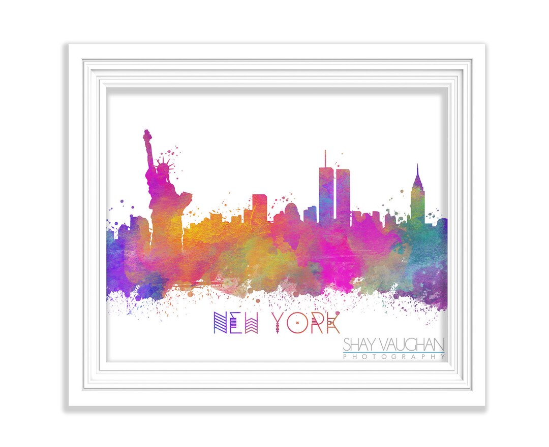 New York City Art Print New York Skyline Watercolor Print New York City ...