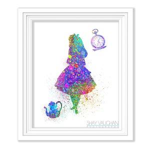 Alice In Wonderland Art Print Watercolor Art Alice In Wonderland Painting Wonderland Nursery Art Home Decor Children&#39;s Wall Art Gift(No.152)