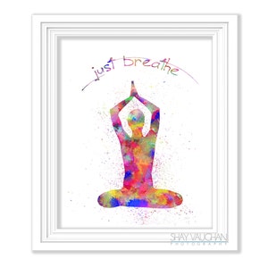 Meditation Yoga Art Print Watercolor Painting Yoga Poster Illustration Meditation Relaxation Home Decor Wall Art Wall Decor Gift (No.235)