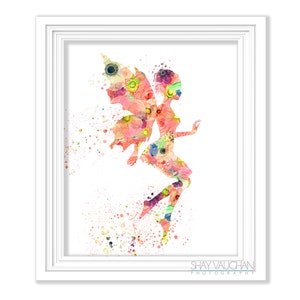 Fairy Art Print Floral Fairy Art Flower Fairy Watercolor Print Nursery Art Nursery Decor Wall Art Home Decor Children&#39;s Room Art (No.421)