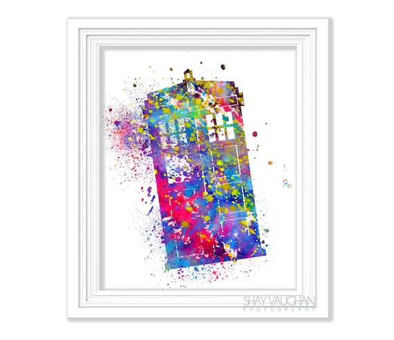 TARDIS Art Print Doctor Who Art Print Doctor Who TARDIS Watercolor Tardis Poster Painting Wall Art Home Decor Doctor Who Fan Gift (No.376)