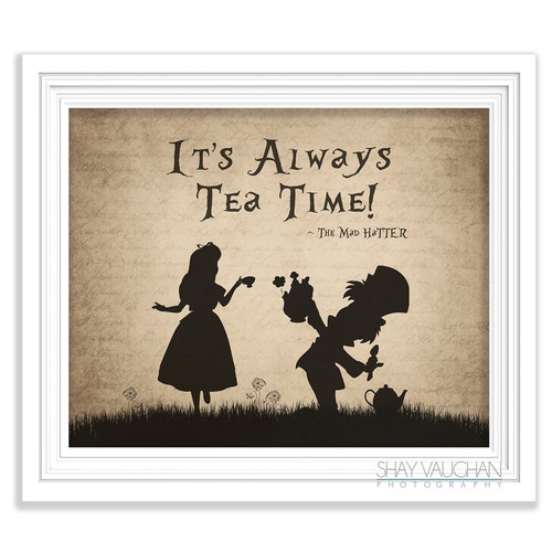 Alice in Wonderland Art Print Mad Hatter Quote it's Etsy