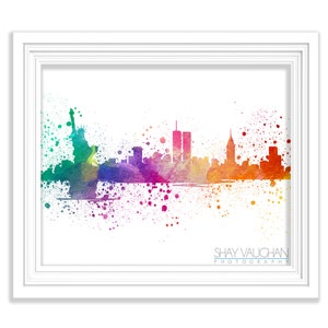 New York City Skyline Watercolor Giclee Print Cityscape New York Watercolor Print, New York Poster, Illustration, Giclee, Wall Art, (No.150)