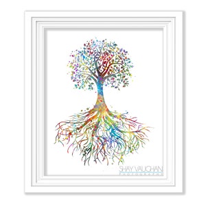 Tree Roots Art Print Watercolor Art Tree Painting Illustration Family Roots Art Family Reunion Tree Of Life Art Wall Art Decor Gift (No 191)