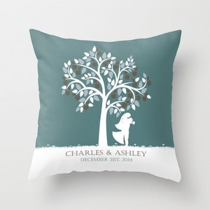 Wedding Pillow Personalized Custom Wedding Throw Pillow Cover Decorative Pillow Cover Wedding Gift Newlywed Bridal Shower Engagement Gift