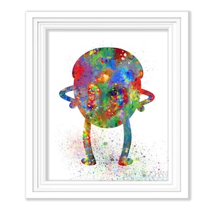 Jake The Dog Art Print Watercolor Adventure Time Finn and Jake Poster Painting Wall Art Home Decor Child's Room Art Geekery Gift (No.230)