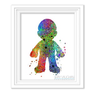Mario Watercolor Art Print Super Mario Bros. Art Poster Wall Art Home Decor Wall Decor Nintendo Illustration Super Mario Video Game (No.158)