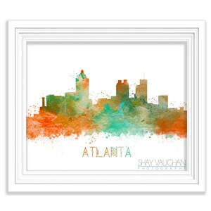Atlanta Skyline Art Print Georgia Art Atlanta Poster Watercolor Cityscape Painting Atlanta Skyline Illustration Atlanta Wall Art (No.127)