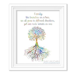 Family Tree Roots Art Print Family Reunion Art Print Like Branches On A Tree Watercolor Art Family Art Print Wall Art Decor Gift (No 192)