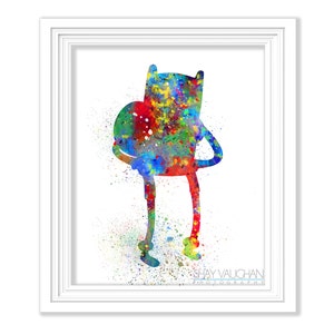 Finn The Human Art Print Watercolor Adventure Time Giclee Finn and Jake Poster Painting Wall Art Home Decor Nursery Geekery Gift (No.229)