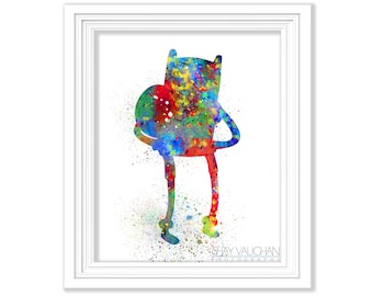 Finn The Human KunstDruck Aquarell Abenteuer Zeit Giclee Finn und Jake Poster Malerei Wand Kunst Dekor Kinderzimmer Geekery Geschenk (No.229)