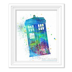 Doctor Who Art TARDIS Art Print TARDIS Watercolor Doctor Who Watercolor TARDIS Poster Doctor Who Fan Gift Wall Art Whovian Gift (No.114)