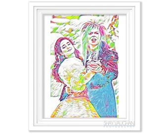 Labyrinth Art Print Sarah and Jareth Dancing The Goblin King Labyrinth Watercolor David Bowie Fan Gift Wedding Gift Engagement Gift (No.510)