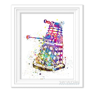 Dalek Art Print Doctor Who Art Doctor Who Dalek Watercolor Dalek Poster Watercolor Painting Wall Art Home Decor Doctor Who Fan Gift (No.357)