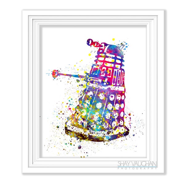 Dalek Art Print Doctor Who Art Doctor Who Dalek Watercolor Dalek Poster Watercolor Painting Wall Art Home Decor Doctor Who Fan Gift (No.357)