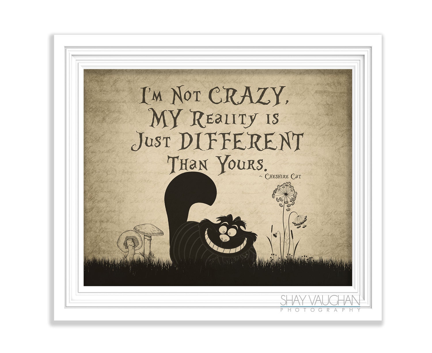 Cheshire Cat Art Print Alice In Wonderland I M Not Etsy
