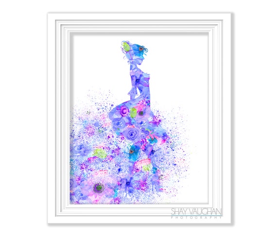 Fashionista Art Print Fashion Watercolor Print Fashionista Poster Pretty Girl Painting Wall Art Home Decor Beauty Room Purple (No.384)
