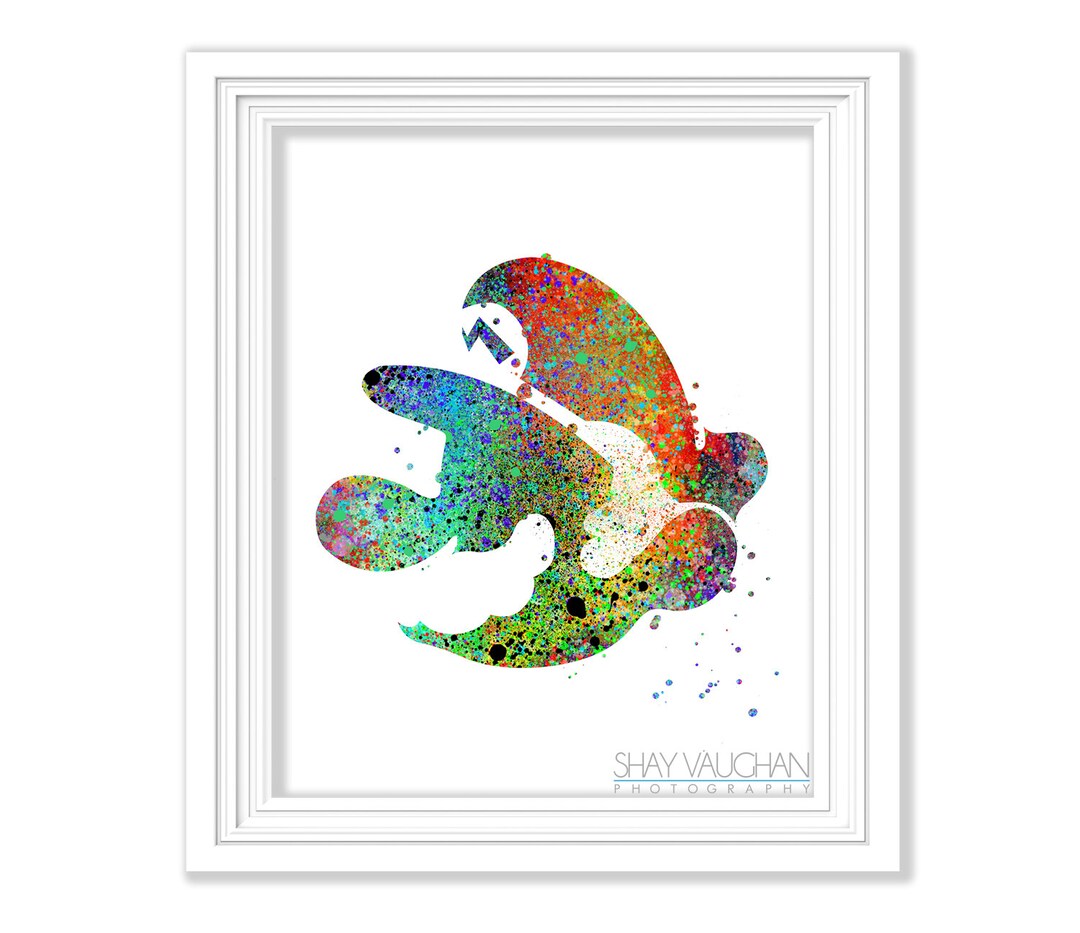 Mario Watercolor Art Print Super Mario Bros. Art Poster Wall Art Home ...
