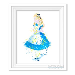 Alice In Wonderland Art Print Painting Alice In Wonderland Nursery Decor Children&#39;s Room Art Wall Art Gift Illustration Poster (No.343)