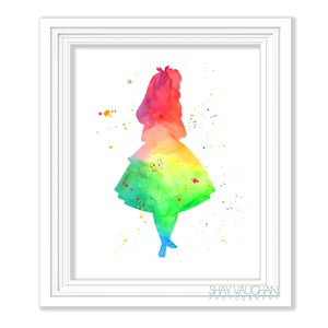 Alice In Wonderland Art Print Alice In Wonderland Aquarel Print Nursery Decor Home Decor Children&#39;s Room Art Wall Art Gift (No.104)
