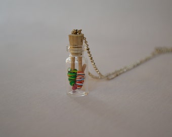 Swirl Lollipops in a Jar Necklace