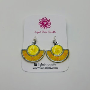 Yellow Floating Flower Earrings