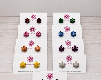 Star hexagon Polymer Clay Stud Earrings | Minimalist Handmade Clay Earrings | Colorful Geometric Studs | Lightweight Everyday Jewelry |