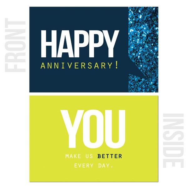 You Make Us Better Every Day - 10-Pack Happy Work Anniversary Cards