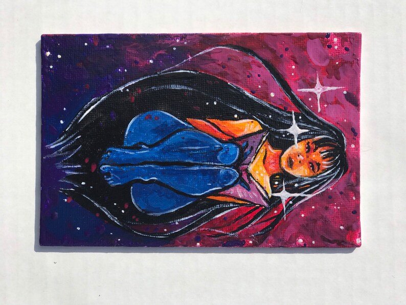 Space babe zen original painting by artist allison Lee Meixell