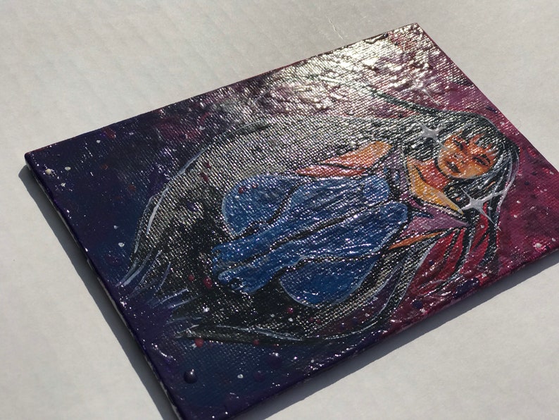 Space babe zen original painting by artist allison Lee Meixell