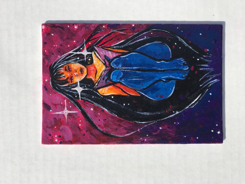Space babe zen original painting by artist allison Lee Meixell