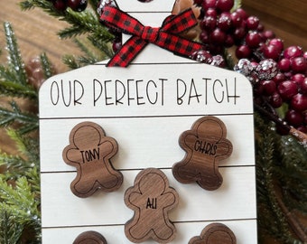 Gift for Grandparents / Christmas Ornament Cookie Sheet 2022 / Gift for Grandma / Gingerbread Ornament / Grandkid Names Engraved / Laser Cut