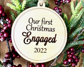 First Christmas Engaged Ornament / Christmas Ornament for New Couple / Engagement Ornament / Unique Christmas Gift / Wedding Proposal