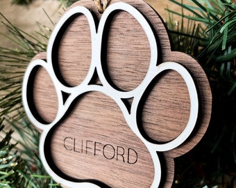 Custom Paw Pet Ornament / 2021 Dog Ornament / Custom Cat Ornament / Gingerbread Paw Xmas Tree Ornament Personalized