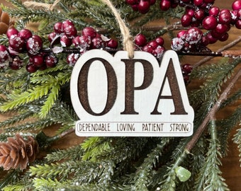 Gift for Opa / Opa Christmas Ornament 2022 / Gift for Parents / Merry Christmas / 2022 Ornament / Laser Cut Out / Stocking stuffer