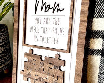 Mothers Day Gift / Gift Idea For Grandma / Tiktok Puzzle Piece Sign / Engraved Wood / Oma Nana / Mothers Day Gift from Kids / From Husband