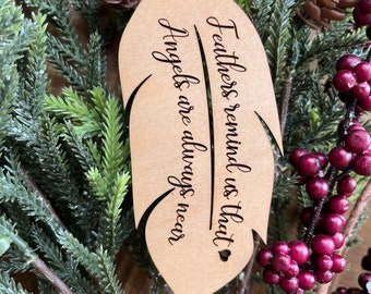 Memorial Ornament / Christmas Ornament 2022 / Wood Christmas Ornament / Feather Ornament / Remembrance / Christmas in Heaven / Cardinal