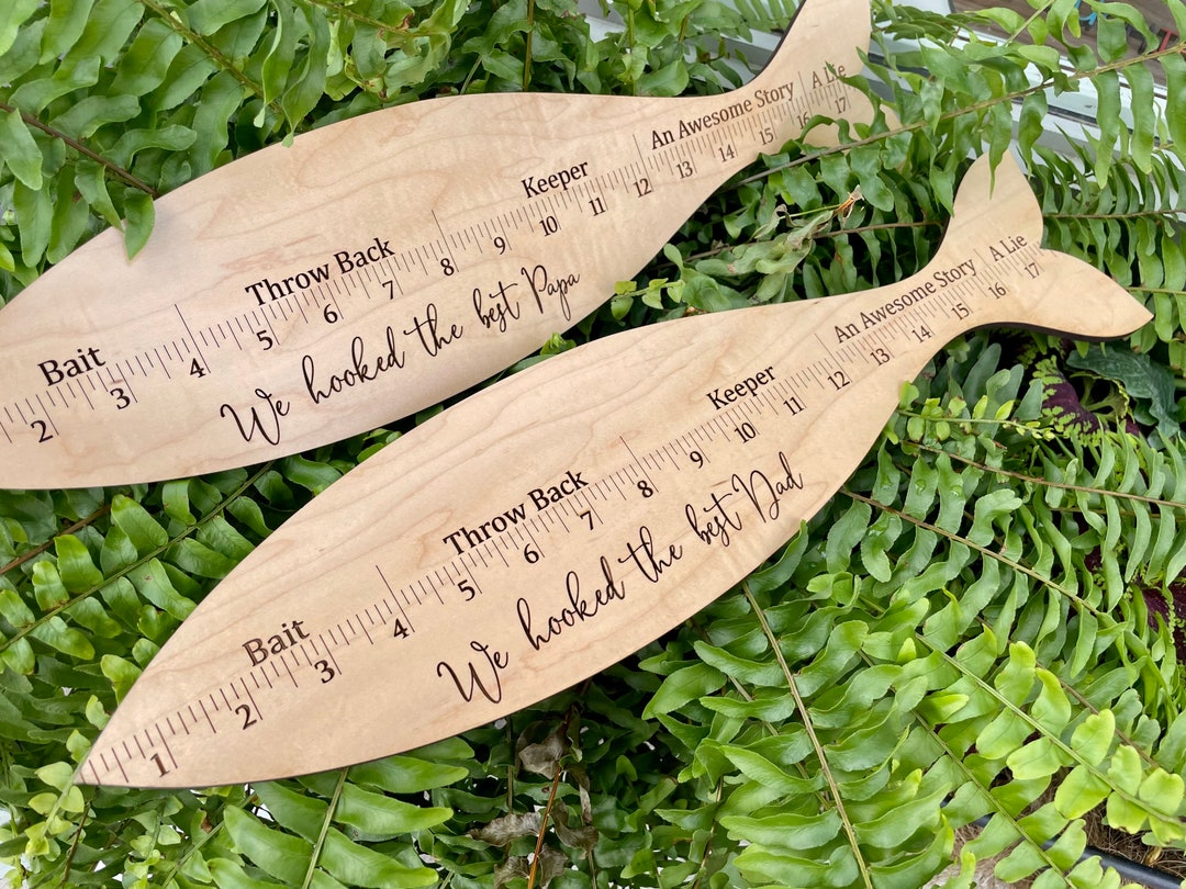 Dad Gift / Fathers Day Idea / Engraved Wood Dad Gift / Fishing Ruler ...