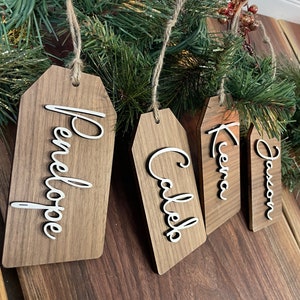 Stocking Tags 2021 / Merry Christmas Present Tags / Personalized Name Tags / Unique Christmas Gift / Laser Cut Out / Santa /