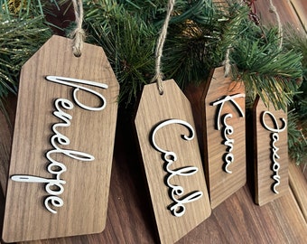 Stocking Tags 2021 / Merry Christmas Present Tags / Personalized Name Tags / Unique Christmas Gift / Laser Cut Out / Santa /