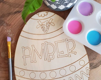 DIY Easter Egg/Easter Basket Tags/Easter Egg Tag/Personalized Easter Egg/Wooden Easter Name Paint Egg