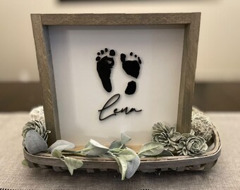 Baby Footprints | Paw Prints | Custom Handwriting Signs | Memory Piece | Memorial