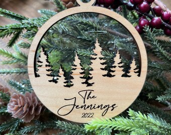 Custom Family Christmas Ornament 2022 /  Unique Christmas Gift / Merry Christmas / 2022 Ornament / Laser Cut Out / Family Name Ornament