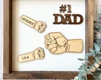 Father's Day Gift | Fist Bump Sign | Gift from Kids | Framed Sign | Gift for Grandpa, Papa, Opa, Papa