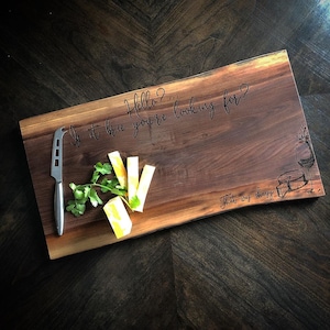 Engraved Walnut Charcuterie Board: Personalized Cheese Board