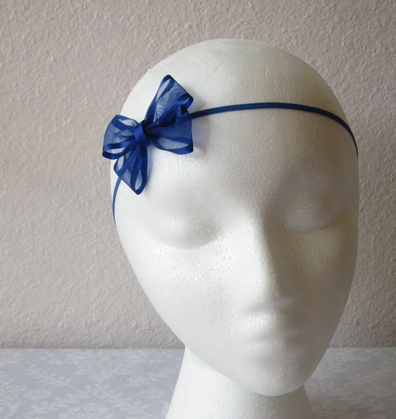 Toddler Girl Hair Bow Dark Royal Blue Hair Bow Baby Pictures Bow Small Blue Bow Headband Family Photos Bow Newborn Photos Bow