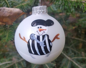 Referee Personalized Snowman Christmas Ornament Handpainted Gift