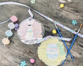 Paint Your Own Easter Bunny Ornaments Personalized With FREE GIFT!