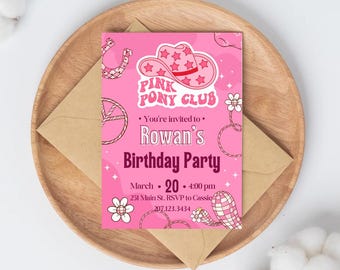 Invito alla festa di compleanno del Chappell Roan Pink Pony Club